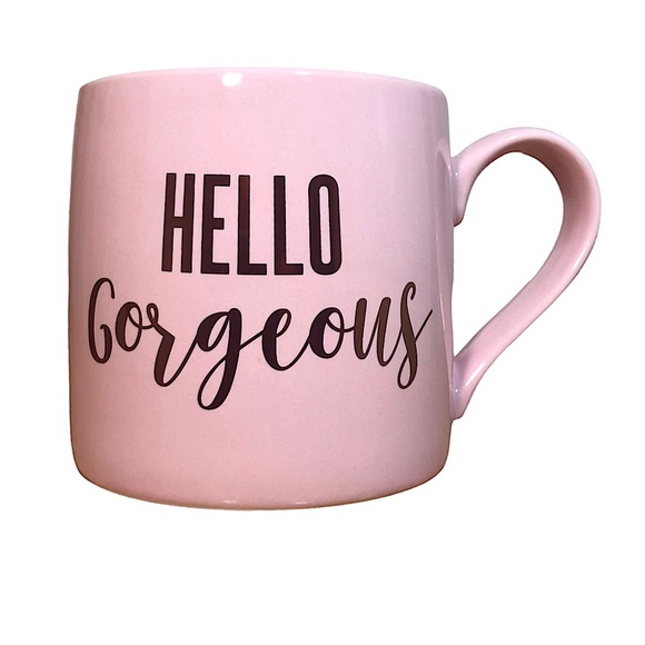 Slant Collections Ceramic Light Pink / Gold HELLO Gorgeous Coffee Mug 20oz - Picture 3 of 10